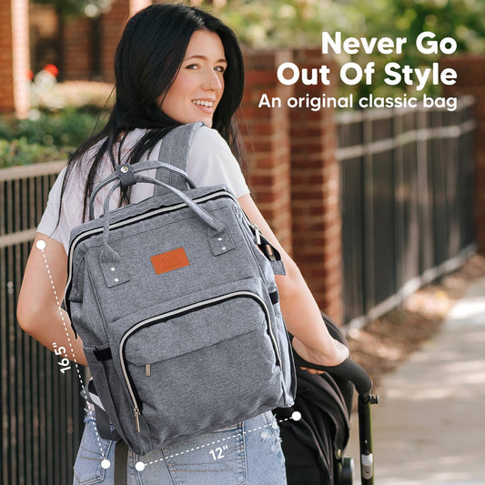 KeaBabies Original Diaper Bag Backpack, Baby Bags with Changing Pad