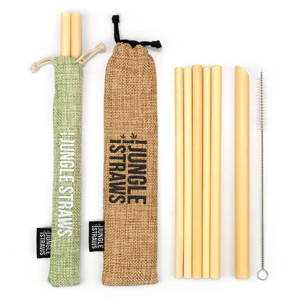 Reusable Bamboo Drinking Straw Set - Sage (Light Green)