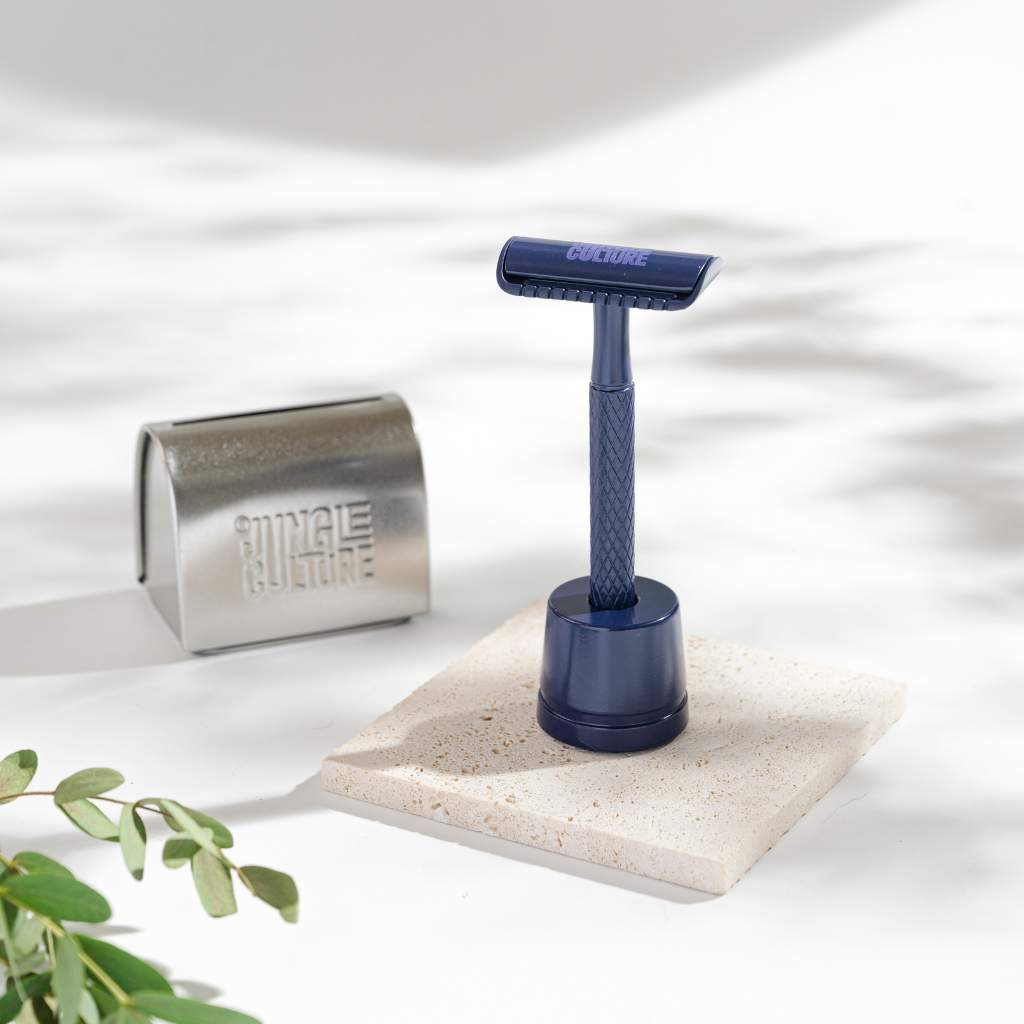 Safety Razor Stand for Jungle Culture Razors: Metallic black