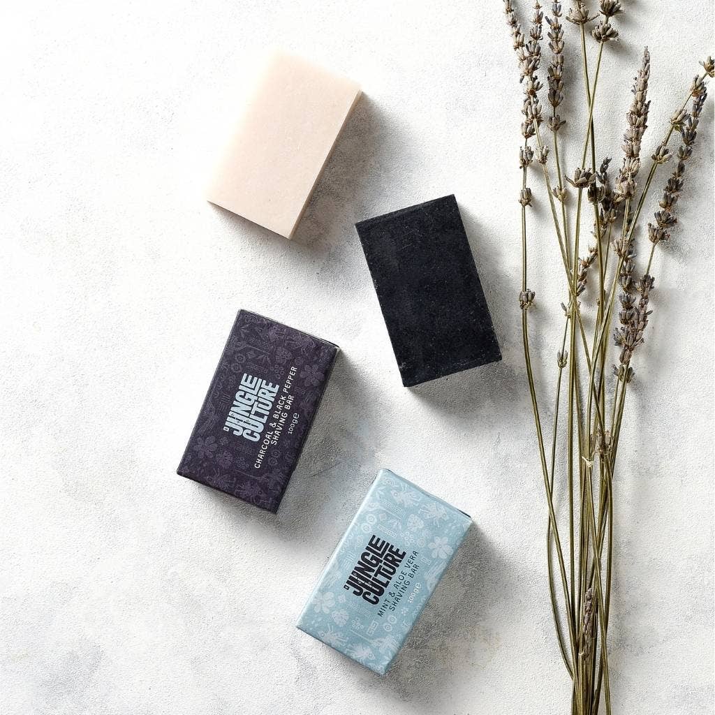 Shaving Soap Bar - Zero Waste Solid Shaving Cream, Gel, Foam: Aloe Vera & Soothing Mint