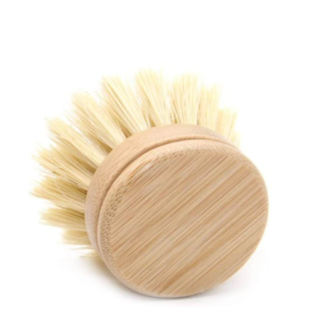 Reusable Dish Brush Replacement Head | Bamboo Brushes: Soft Bristles (Sisal fiber)