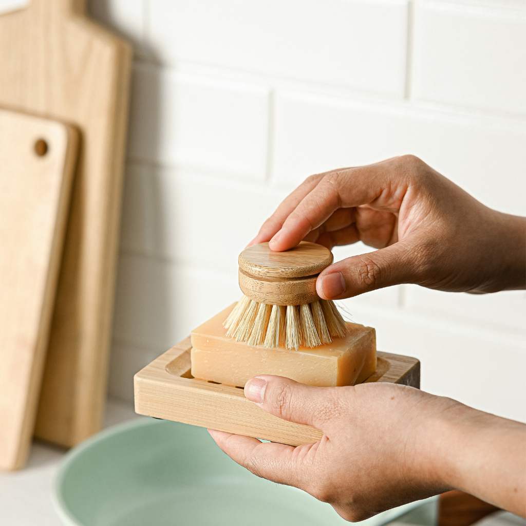 Reusable Dish Brush Replacement Head | Bamboo Brushes: Soft Bristles (Sisal fiber)