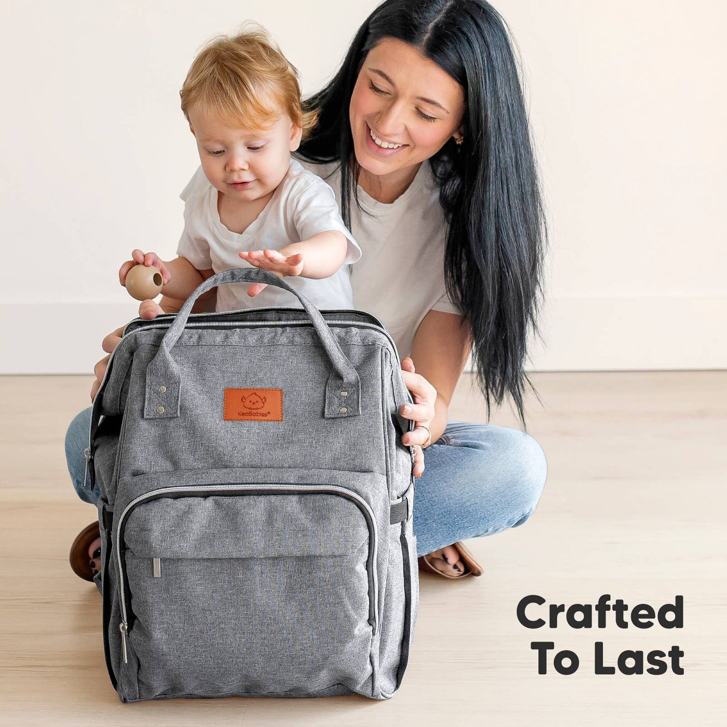 KeaBabies Original Diaper Bag Backpack, Baby Bags with Changing Pad