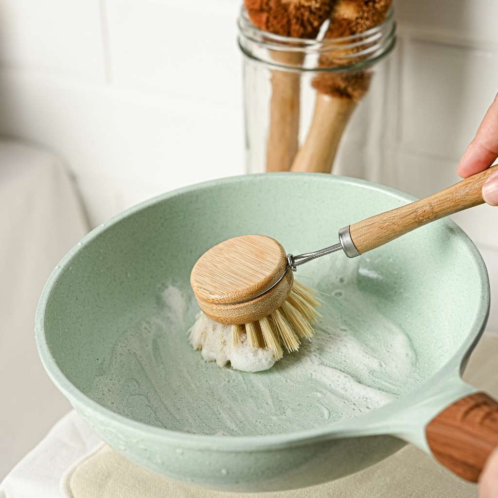 Reusable Dish Brush Replacement Head | Bamboo Brushes: Soft Bristles (Sisal fiber)