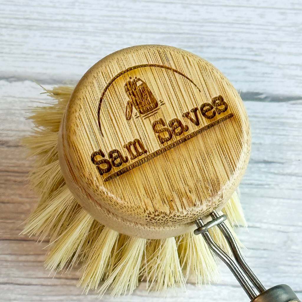 Reusable Dish Brush Replacement Head | Bamboo Brushes: Soft Bristles (Sisal fiber)