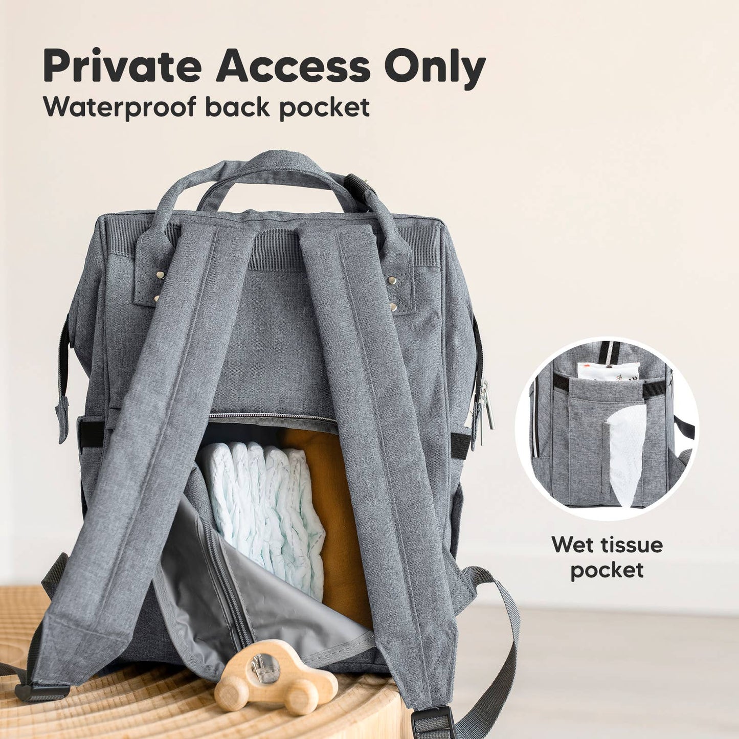 KeaBabies Original Diaper Bag Backpack, Baby Bags with Changing Pad