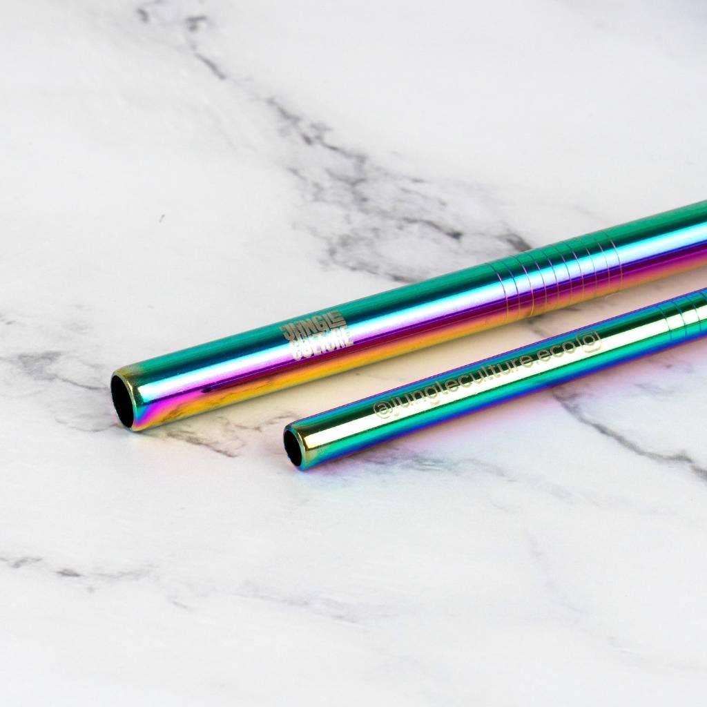 Stainless Steel Straws, Metal Drinking Straws (Singular): Rainbow / 6mm