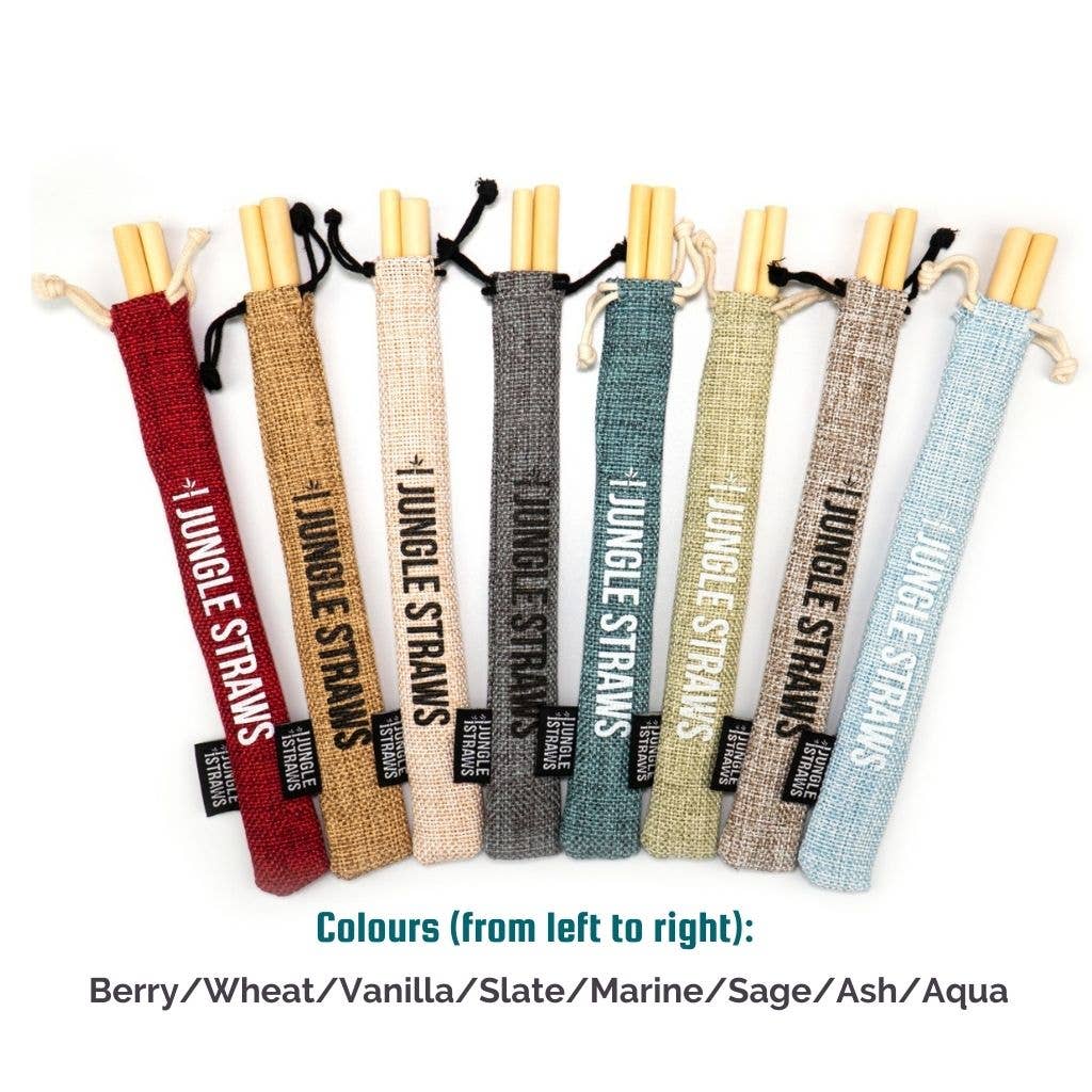 Carry Pouch for Reusable Straws - Natural Jute/Cotton: Vanilla