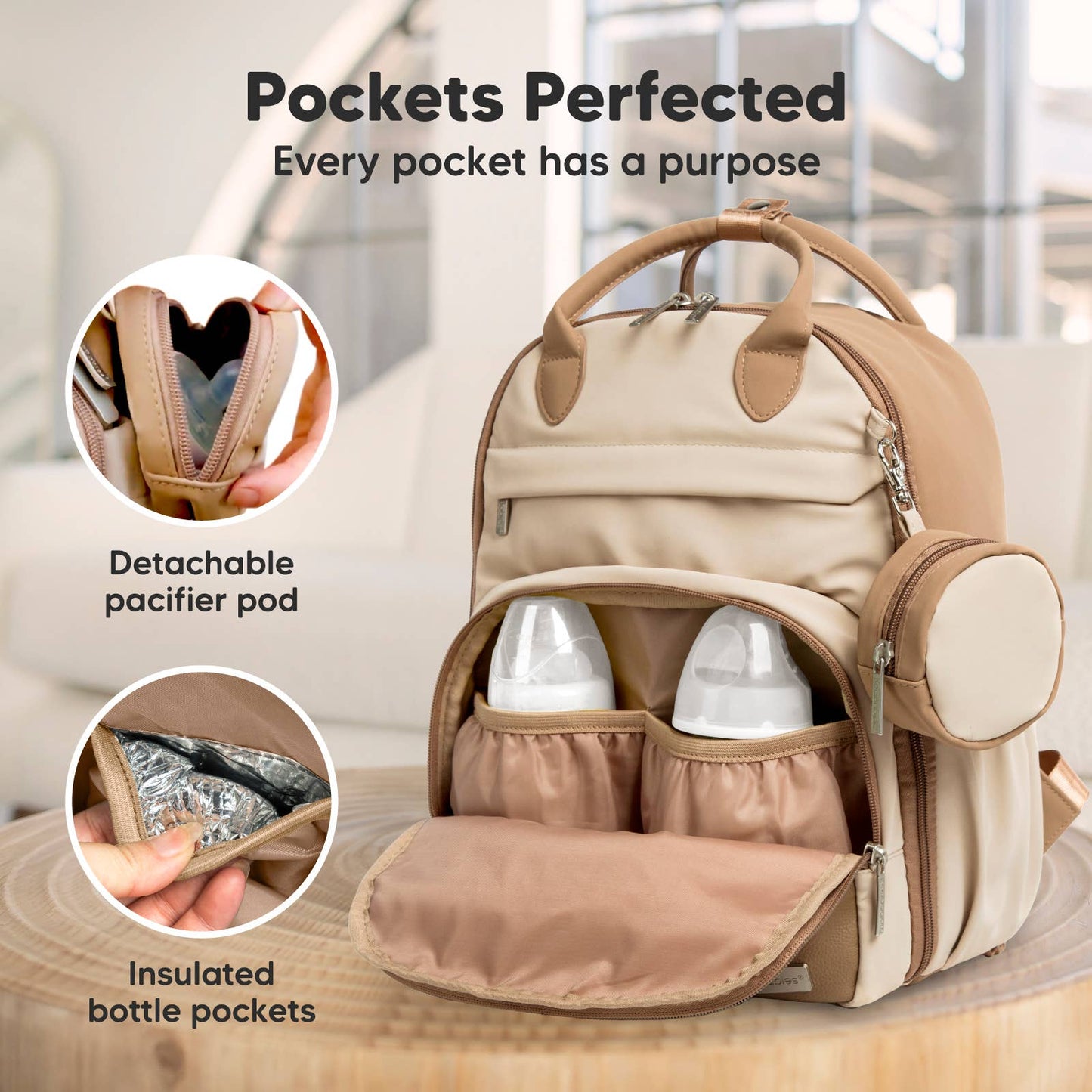 KeaBabies Play Diaper Bag Backpack, Baby Bag with Changing Pad