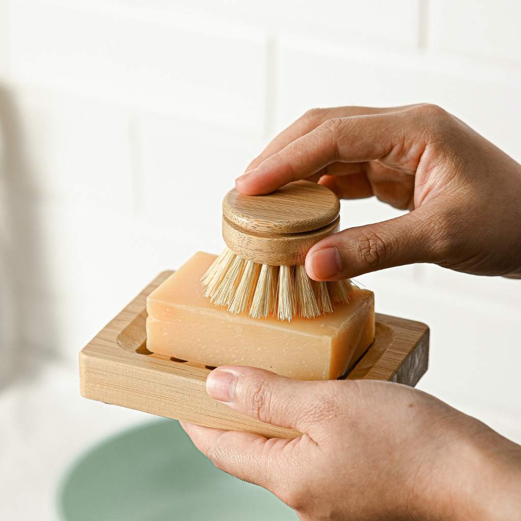 Reusable Dish Brush Replacement Head | Bamboo Brushes: Soft Bristles (Sisal fiber)