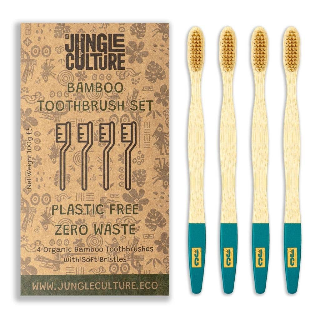 Bamboo Toothbrushes x4 | Eco Friendly Toothbrush Refills