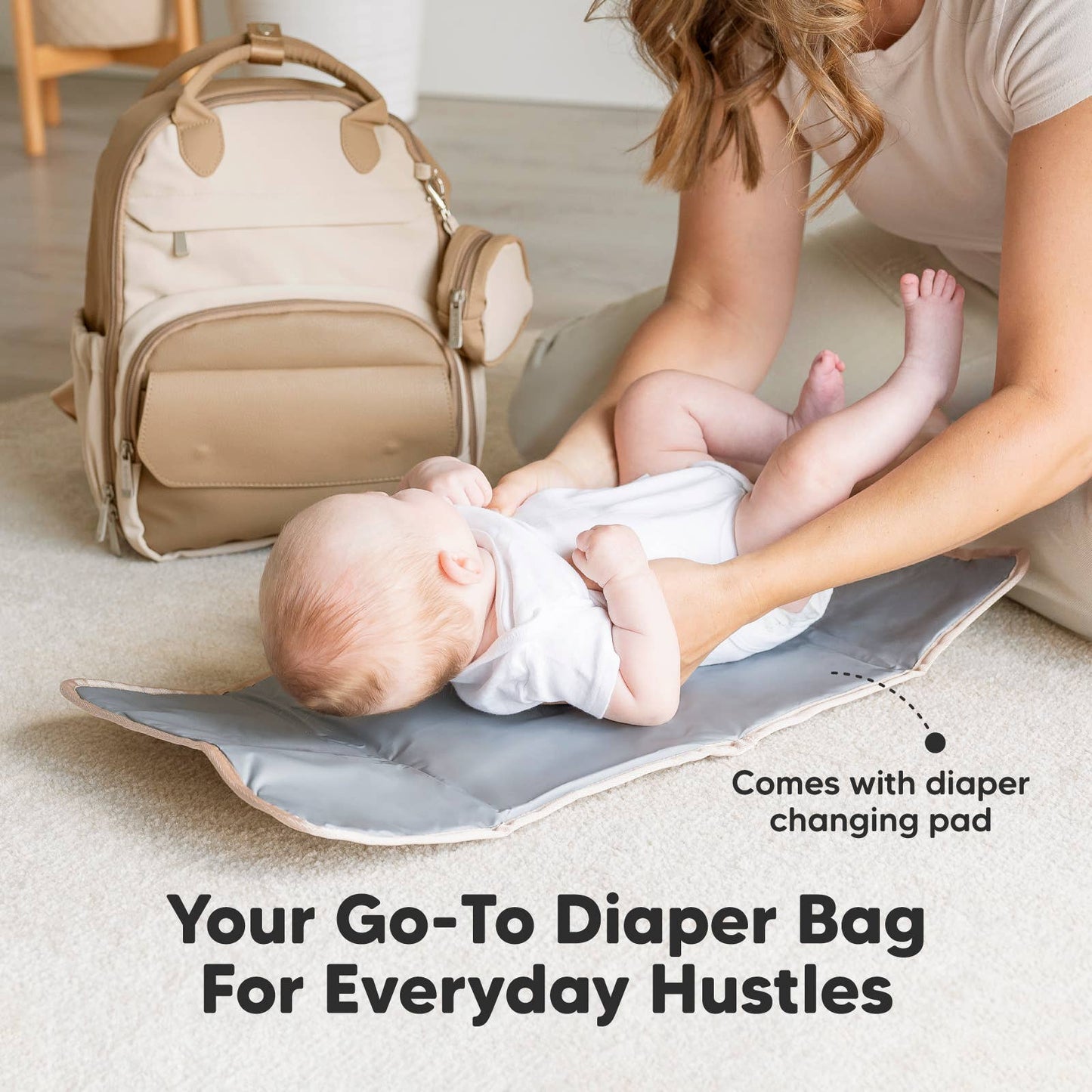KeaBabies Play Diaper Bag Backpack, Baby Bag with Changing Pad