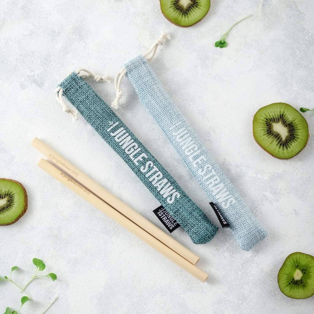 Carry Pouch for Reusable Straws - Natural Jute/Cotton: Vanilla