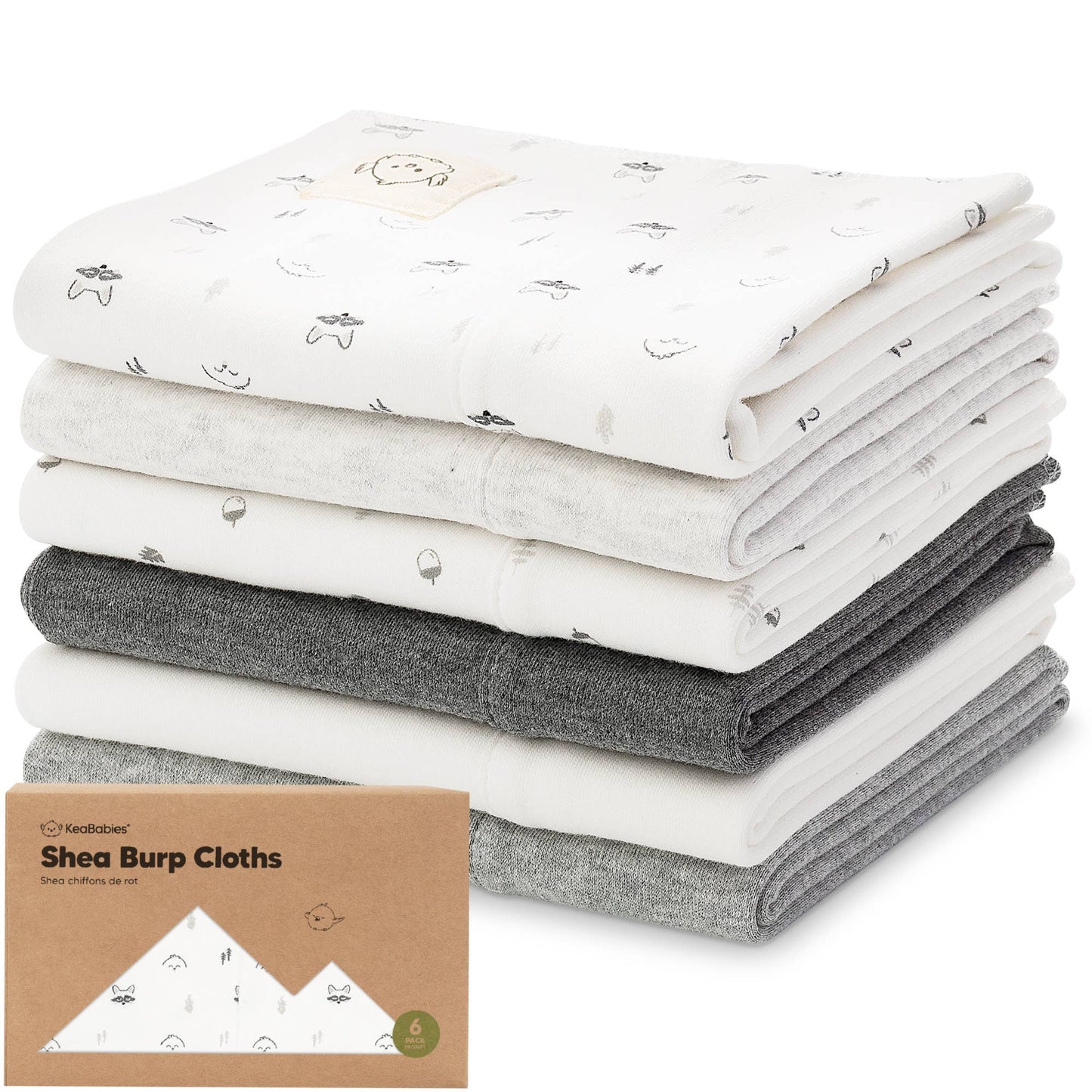 KeaBabies - KeaBabies 6-Pack Shea Burp Cloths
