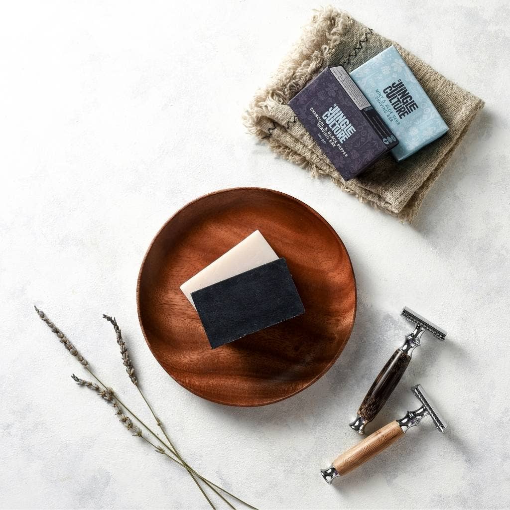 Shaving Soap Bar - Zero Waste Solid Shaving Cream, Gel, Foam: Aloe Vera & Soothing Mint