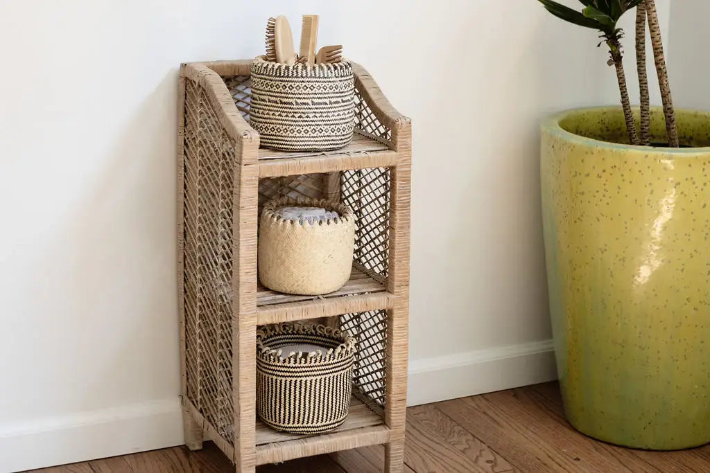 Artisanal Handmade Eco Storage Basket: Beige
