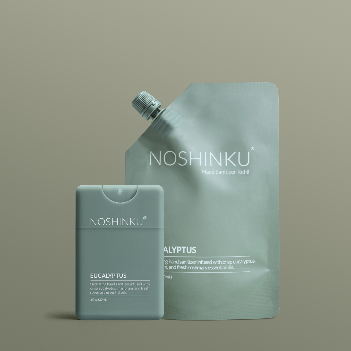 Pocket Sanitizer and Refill Sets: Orange-Eucalyptus-Limon