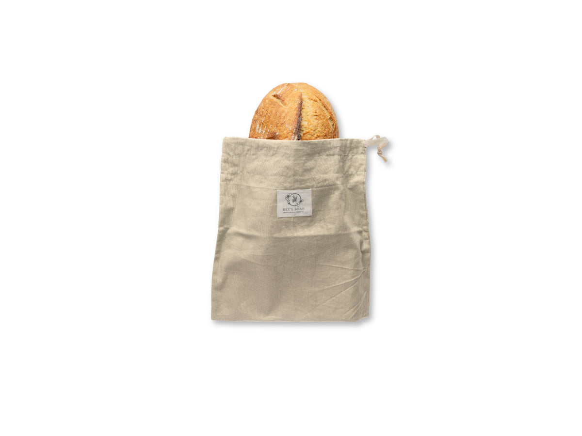 Beeswax Lined Artisan Bread Bag- Natural