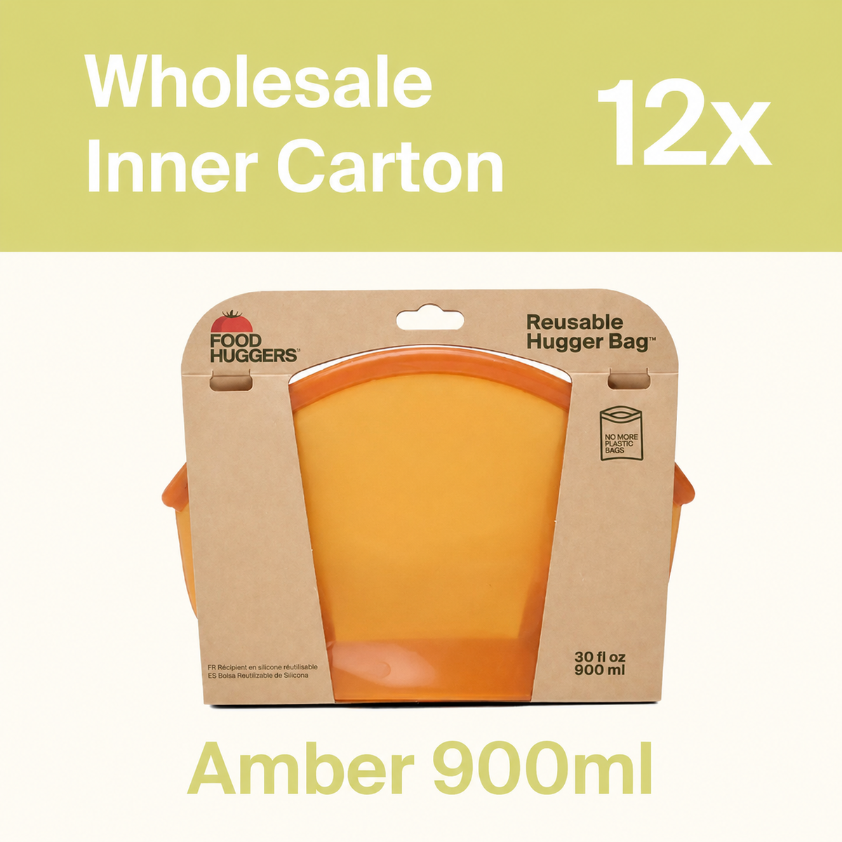 Reusable Silicone Storage Bag – Amber (900ml)