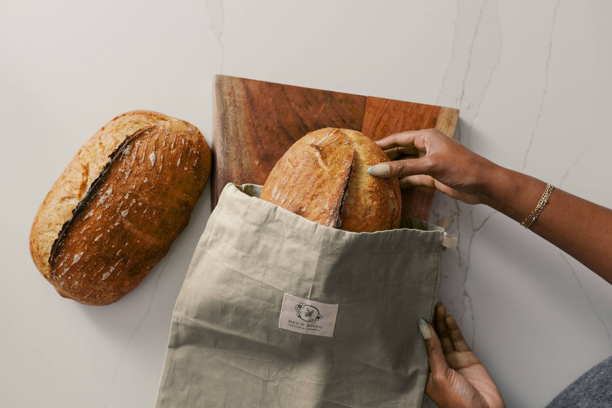 Beeswax Lined Artisan Bread Bag- Natural