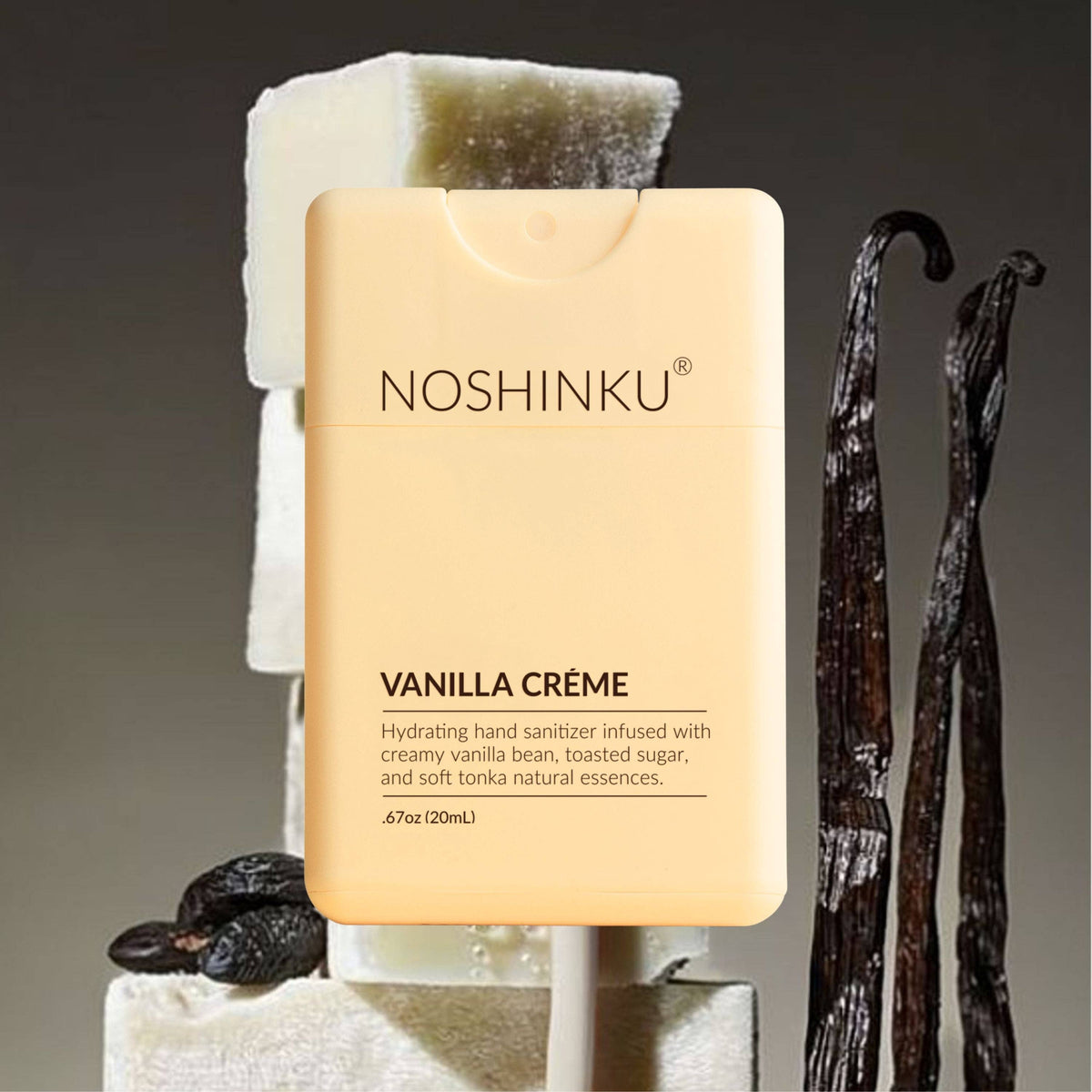 Noshinku - Refillable Vanilla Créme Hydrating Hand Sanitizer Spray