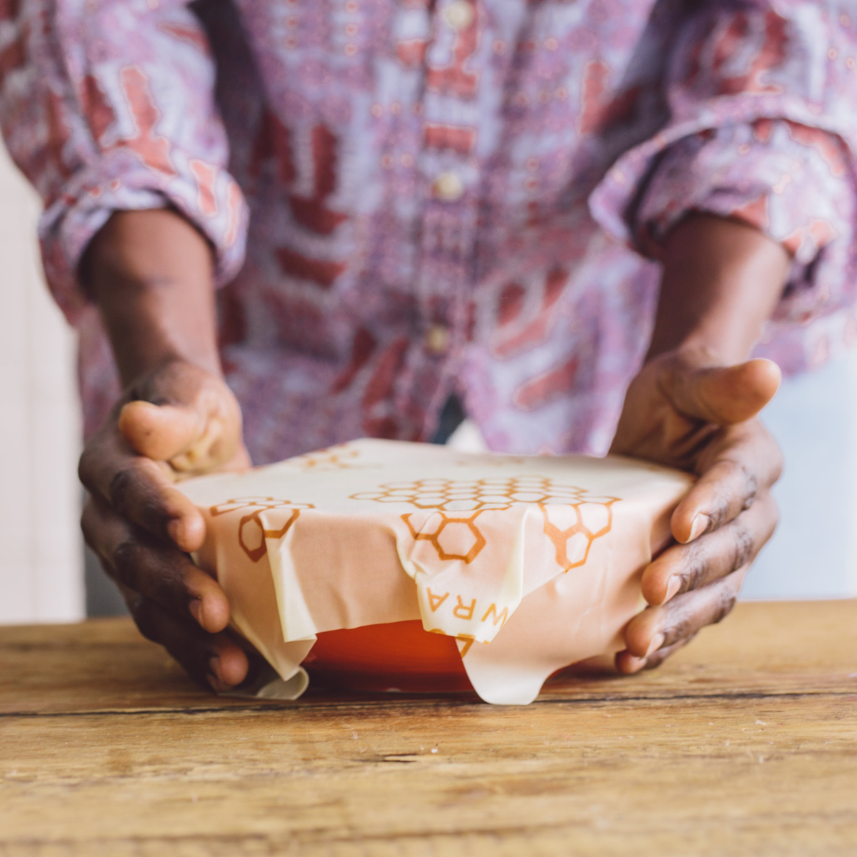 Beeswax Food Wrap Roll- Honeycomb Print