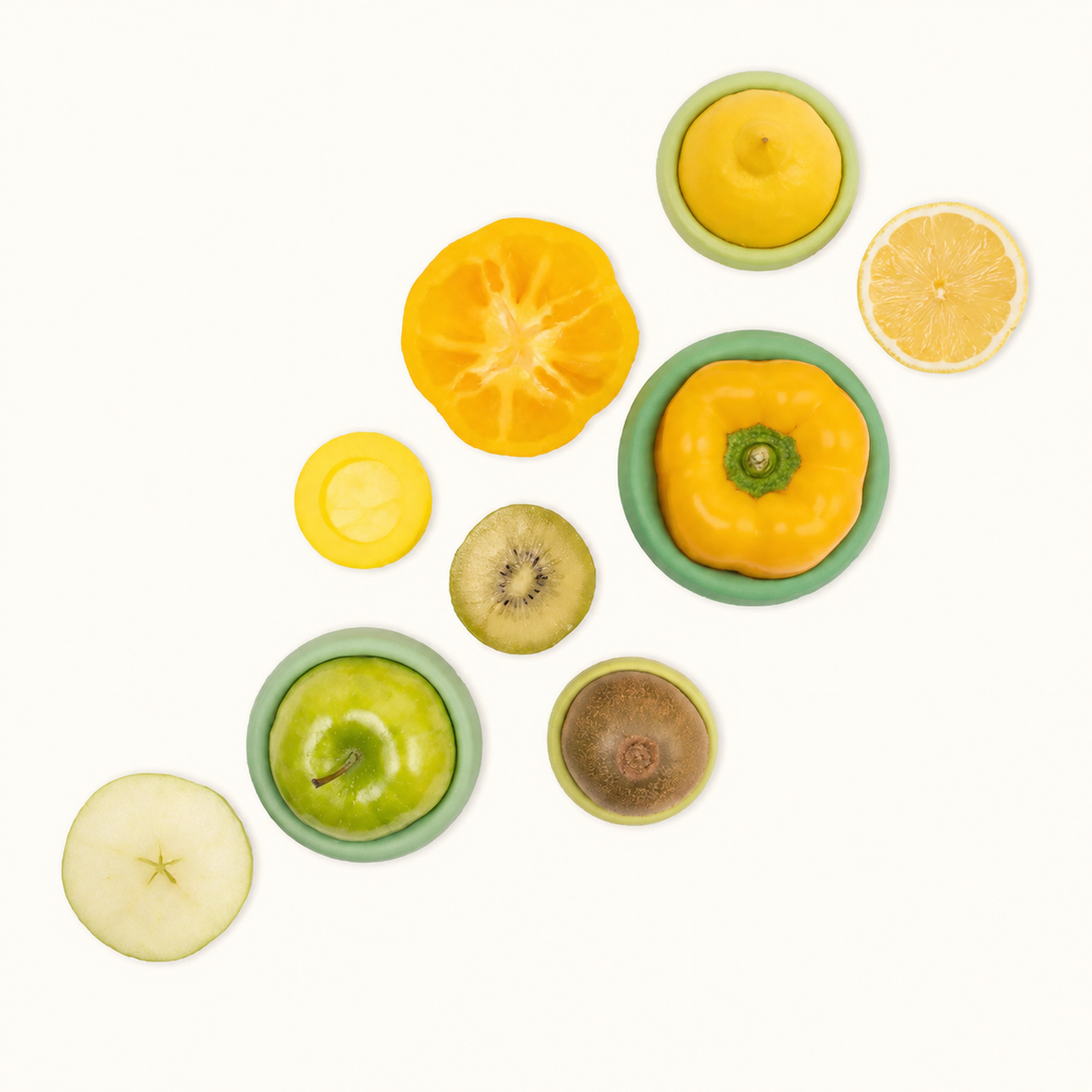 Reusable Silicone Food Savers – Sage Green (Set of 5)