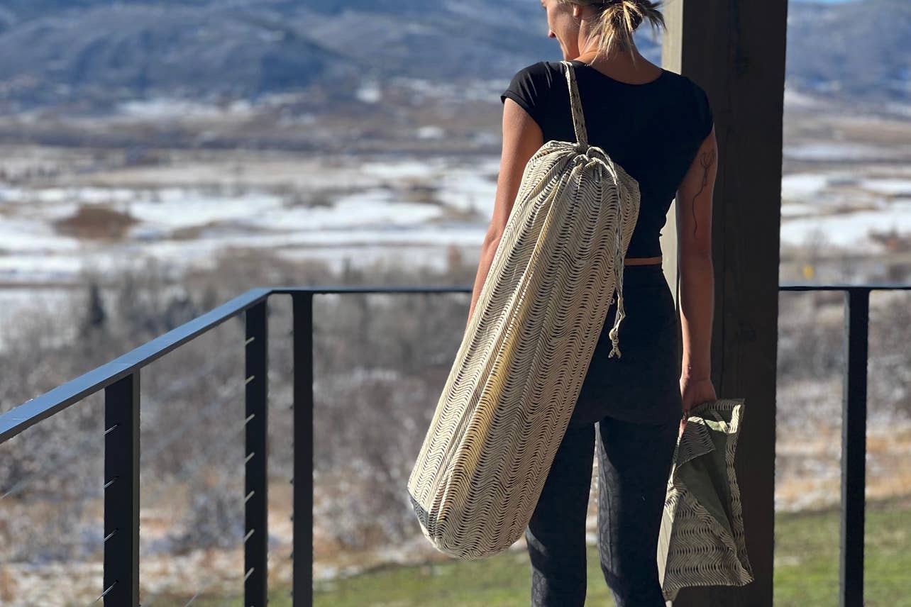 Artisanal Indian Yoga Mat 70 x 26" and towel